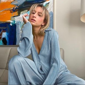 Oversize Single Breasted Blouse Pants Set